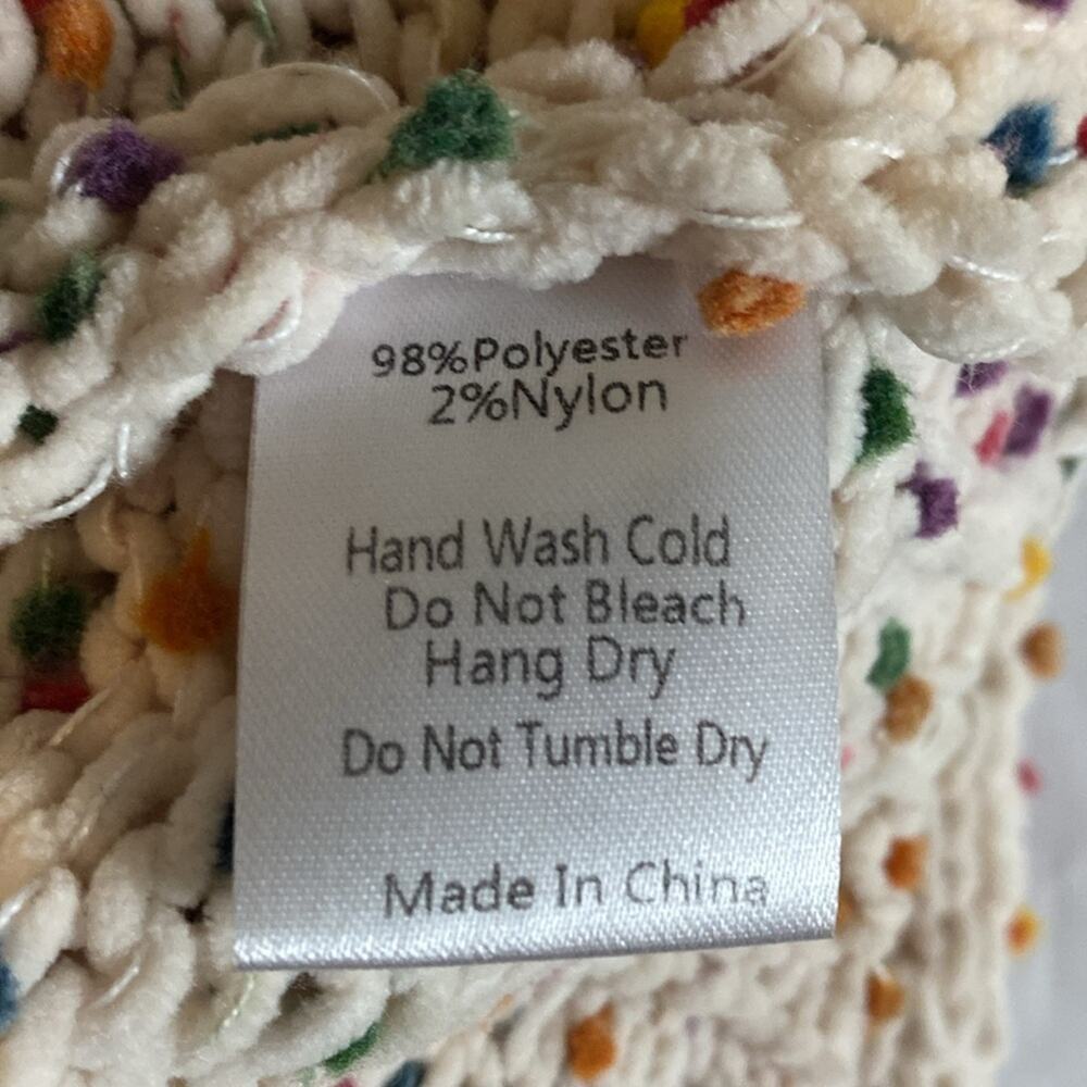 Mod Ref Confetti Multicolored Pom Pom Loose Knit … - image 4